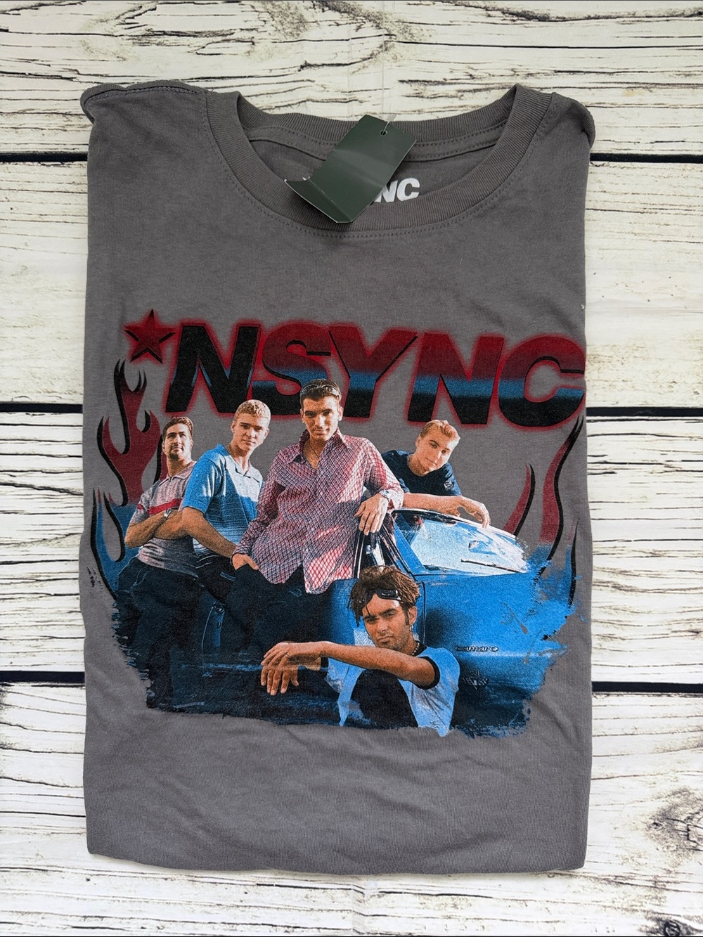 ♡ *NSYNC Y2K Graphic Crewneck T-Shirt - Gray S